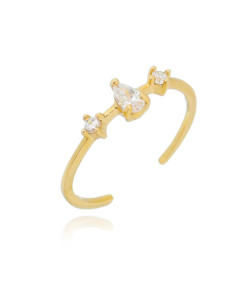 skinny ring de ouro com zirconias cristais joias da moda waufen