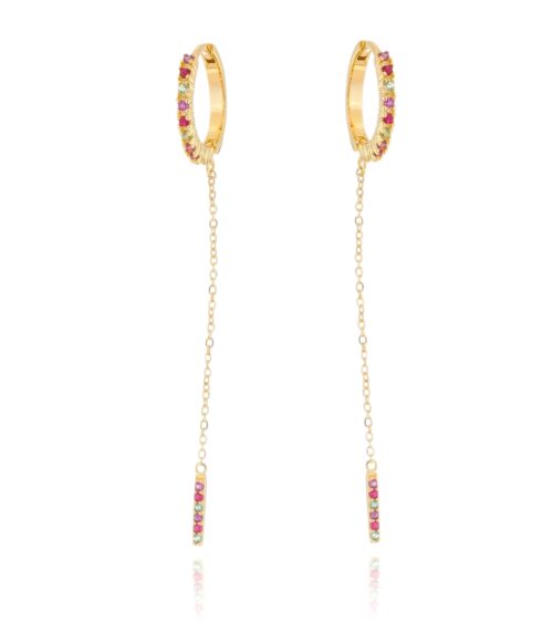 argola de ouro com espinélios coloridos joias modernas Waufen