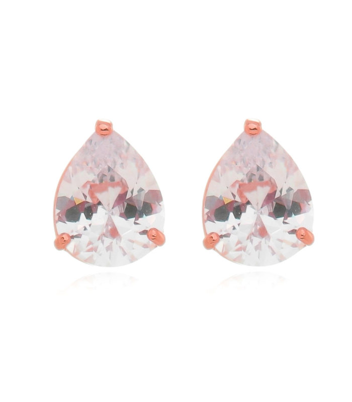 brinco de gotinha cristal com banho de ouro rose joias clássicas em prata 925 Waufen