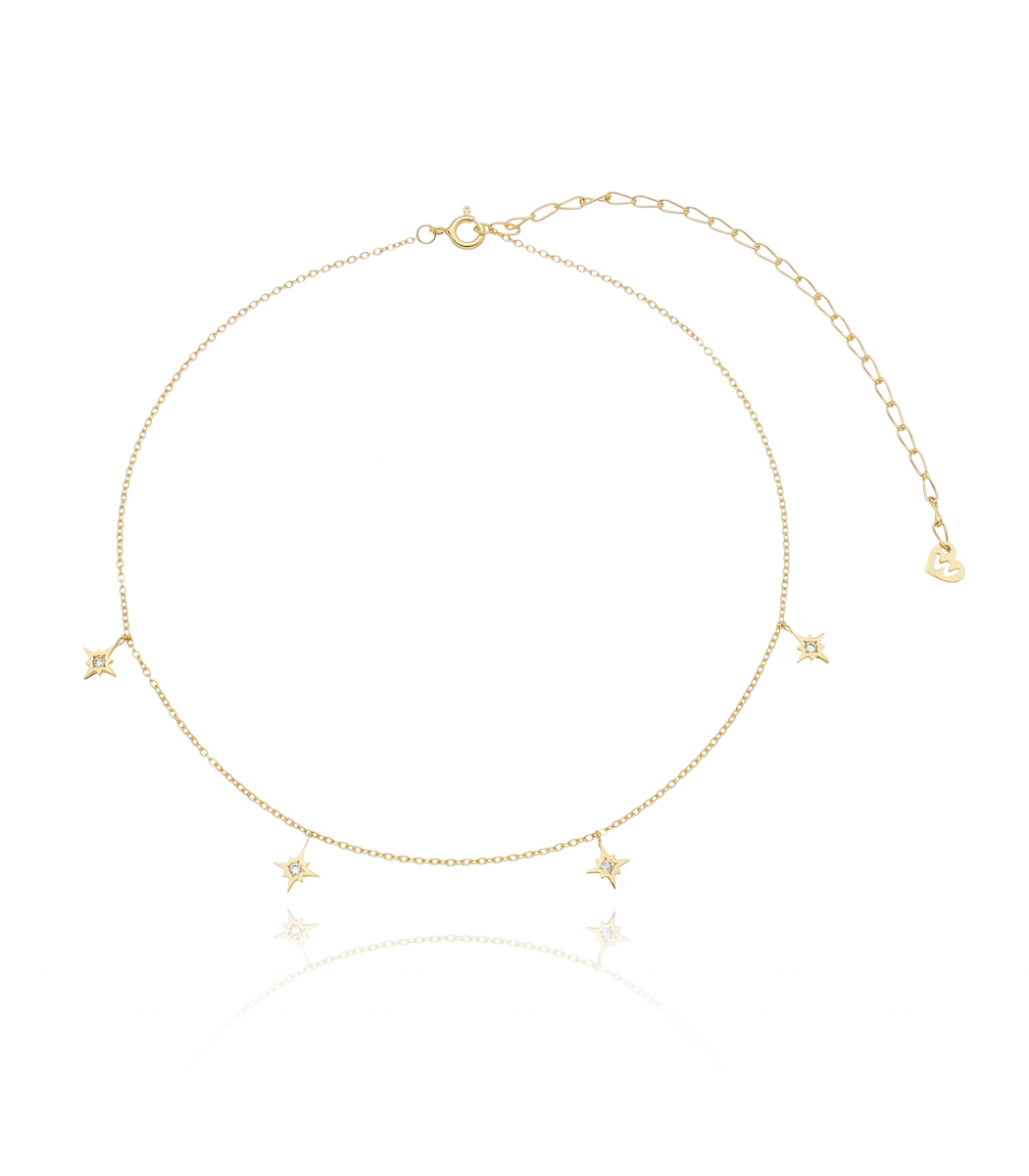 choker de estrelinhas com zirconias cristais joias modernas em prata 925 waufen