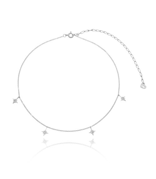 choker de estrelinhas com zirconias cristais joias modernas em prata 925 waufen