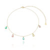 choker de prata 925 com gotinhas coloridas joias da moda com banho de ouro waufen