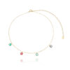 choker de prata 925 com pontos de luz coloridos joias de prata 925 folheada a ouro waufen