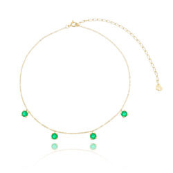 choker de prata 925 com pontos de luz esmeraldas joias modernas folheada a ouro waufen