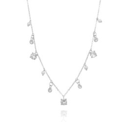 colar delicado de pérolas e zirconias penduradas joias de prata 925 waufen
