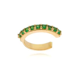 piercing falso de ouro com pedra esmeralda joias da moda Waufen