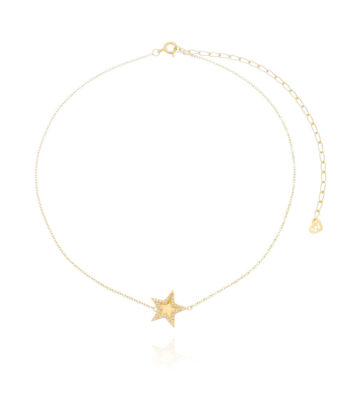 choker folheada a ouro com estrela e zirconias cristais joias de prata 925 waufen