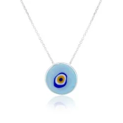 colar olho grego azul de luxo com banho de ródio joias de proteção sofisticadas waufen