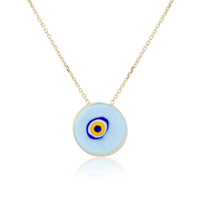 colar olho grego azul de luxo com banho de ouro joias de proteção sofisticadas waufen