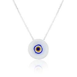 colar de olho grego branco joias de proteção da moda em prata 925 waufen