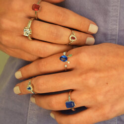 mix de anéis da moda com zirconias safira rubelita e cristal joias de luxo waufen