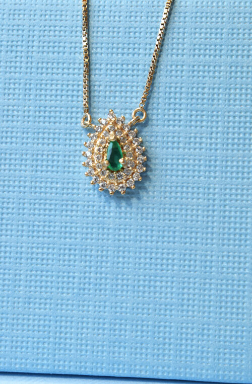 colar clássico de gotinha turmalina com zirconias cristais e banho de ouro joias de luxo waufen