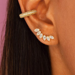 ear cuff com pedras navetes cristais e piercing com zirconias cristais joias modernas em prata 925 waufen