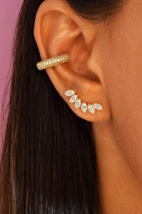 ear cuff com pedras navetes cristais e piercing com zirconias cristais joias modernas em prata 925 waufen