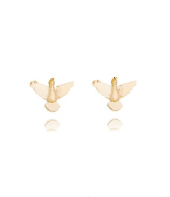 Mini Brinco Espírito Santo Dourado Banho De Ouro